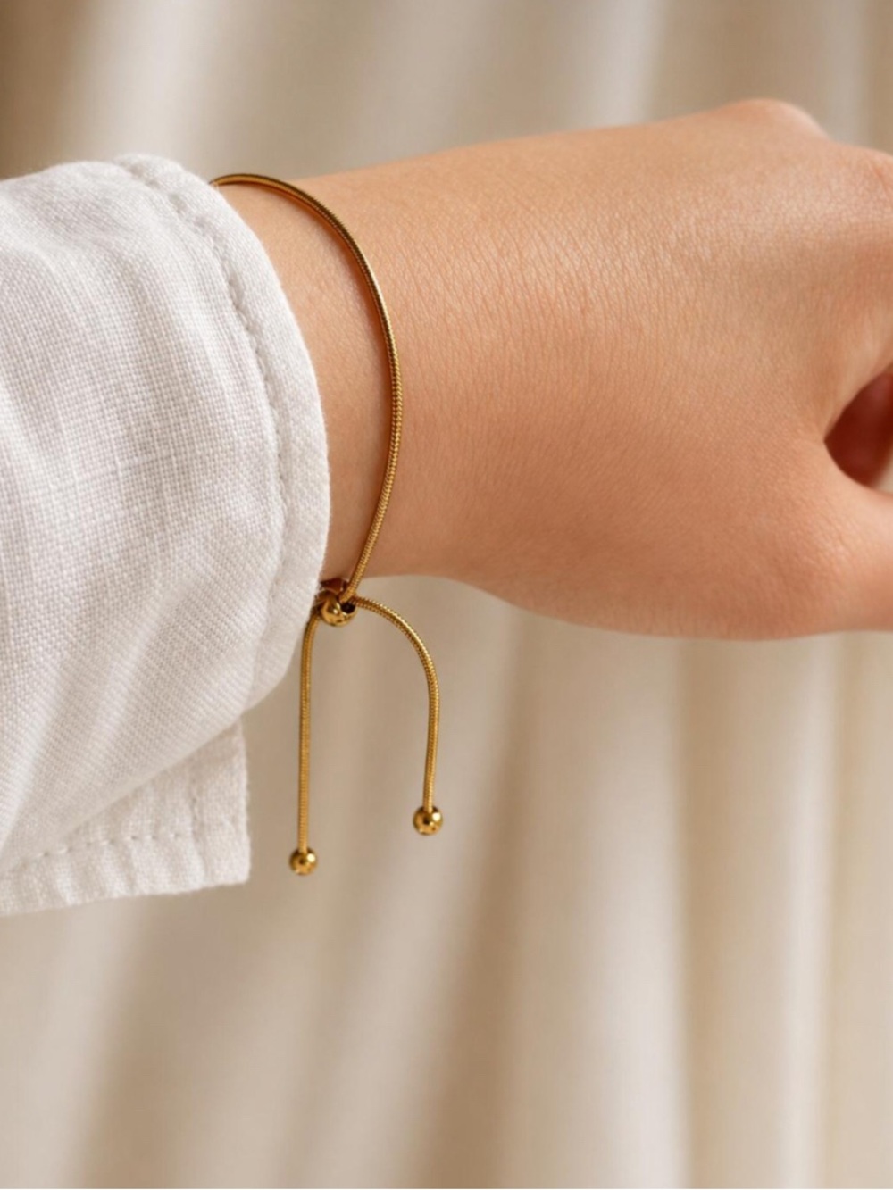 Gold Adjustable Sliding Bracelet